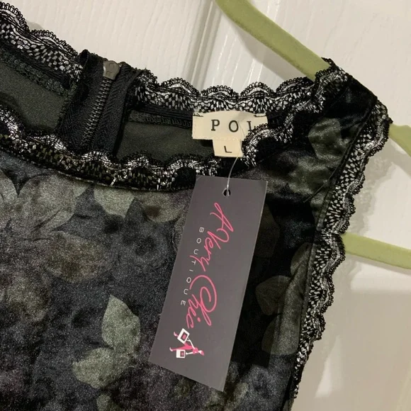 Vintage Dressy Racerback Hi Lo Tank Floral Oversized Size Large - Picture 6 of 9